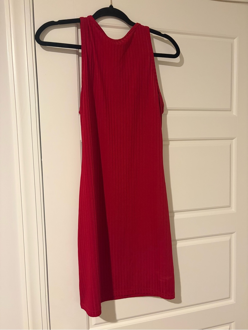 SHEIN Red Ribbed Tank Midi Dress - Picture 3 of 4